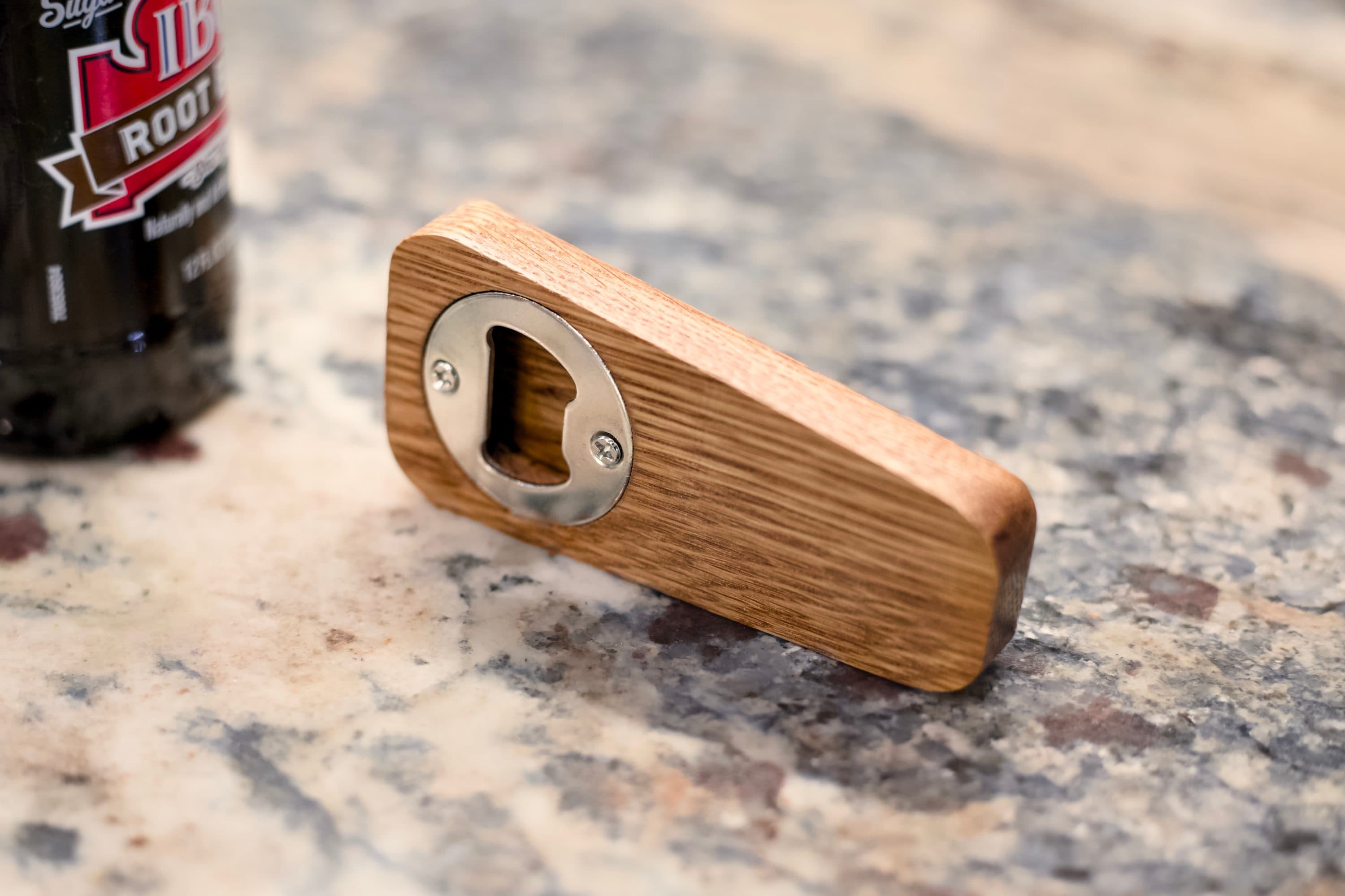 Bottle opener standing on a counter